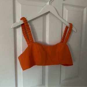 Orange Bustier Crop Tank Top